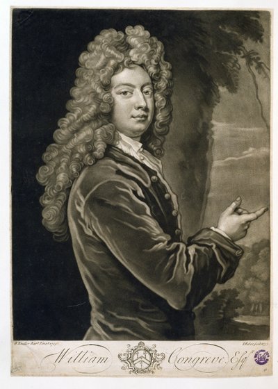William Congreve, engraved by John Faber, 1733 by Godfrey Kneller